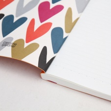 Caroline Gardner Orange Heart Print A5 Notebook